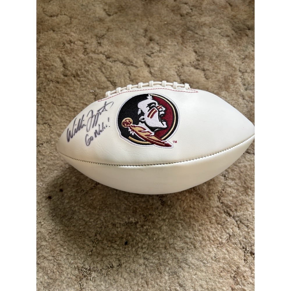 Willie Jones Signed FSU Florida State Seminoles Autographed Football Go Noles